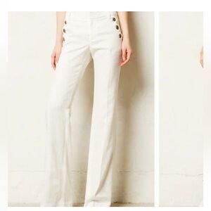 Anthropologie Elevenses Wide Leg Pants with Button Detail size 2